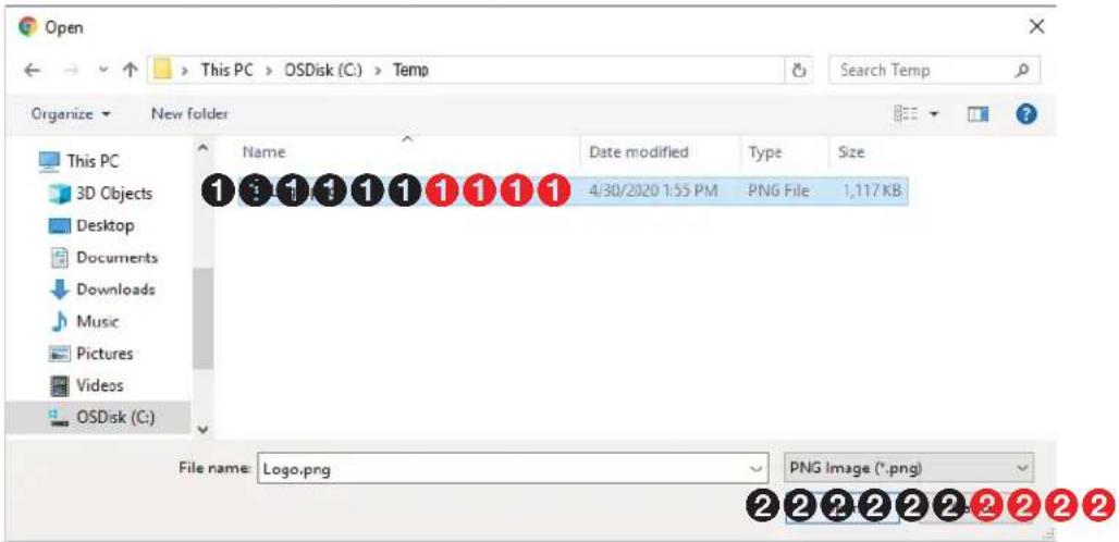 Open This PC > OSDisk (C:) > Temp Organize New folder Name Date modified Type Size This PC 3D Objects Desktop Documents Downloads Music Pictures Videos OSDisk (C:) 1 1 1 1 1 1 1 1 1 1 4/30/2020 1:55 PM PNG File 1,117 KB File name: Logo.png PNG Image (*.png) 2 2 2 2 2 2 2 2 2