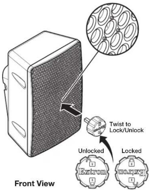 Front View Twist to Lock/Unlock Unlocked Locked Extrom u0-1xg
