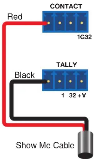 Red CONTACT 1G32 Black TALLY 1 32 +V Show Me Cable