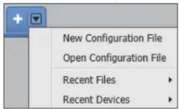 New Configuration File Open Configuration File Recent Files Recent Devices