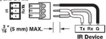 IR Rx Rx 3/16" (5 mm) MAX. Tx Rx G IR Device