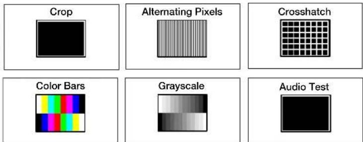 Crop Alternating Pixels Crosshatch Color Bars Grayscale Audio Test
