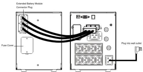 Extended Battery Module Connector Plug Fuse Cover Plug into wall outlet