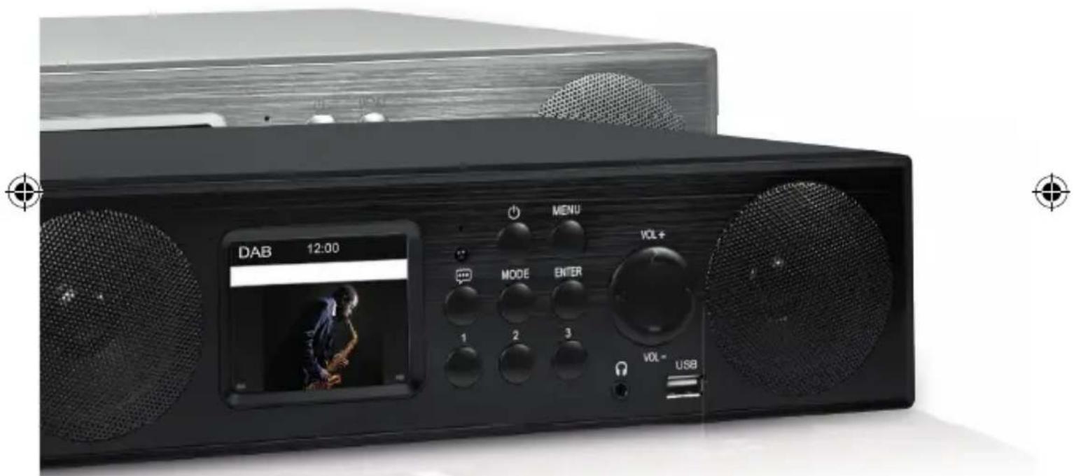 DAB 12:00 MENU VOL+ MODE ENTER 1 2 3 VOL- USB