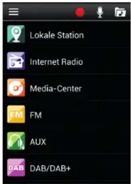 Lokale Station Internet Radio Media-Center FM AUX DAB/DAB+