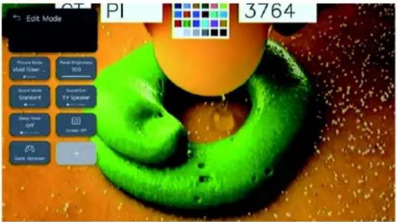 Edit Mode Picture Mode Weld User 100 Sound Mode Standard Sound Cut TV Speaker 3764 Shiny Wear OFF Screen OFF Semi Inverter + CT PI 3764