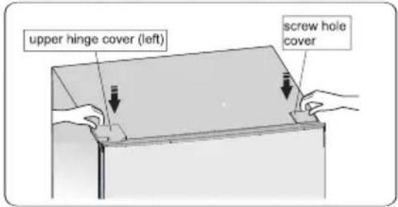 upper hinge cover (left) screw hole cover