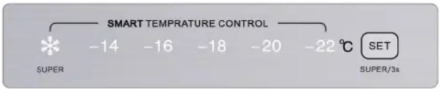 SMART TEMPERATURE CONTROL -14 -16 -18 -20 -22 °C SET SUPER SUPER/3s