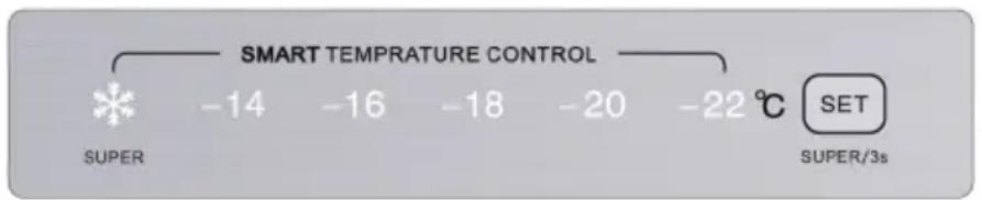 SMART TEMPERATURE CONTROL -14 -16 -18 -20 -22 °C SET SUPER SUPER/3s
