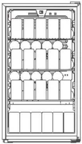 Nabo FK 8970 - Recommended layout for beverage can in the cabinet - 2