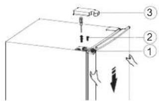Diagram showing a mechanical or electrical setup with labeled components and directional arrows indicating movement or force.