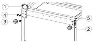 Technical diagram showing labeled components of a structural assembly with numbered parts 1 to 5.