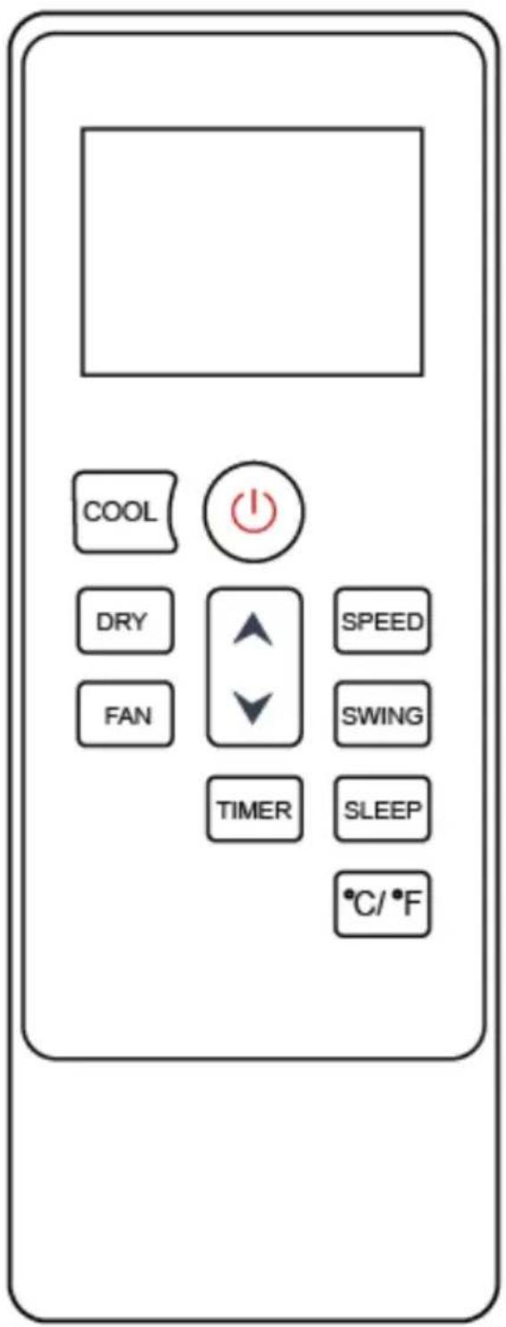 COOL DRY FAN TIMER SPEED SWING SLEEP °C/°F