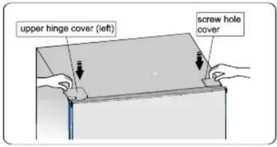 upper hinge cover (left) screw hole cover