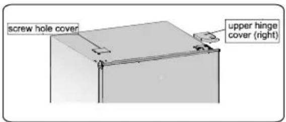 screw hole cover upper hinge cover (right)