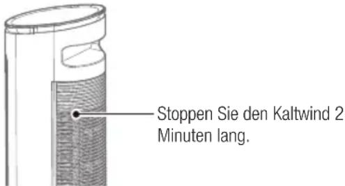 Stoppen Sie den Kaltwind 2 Minuten lang.