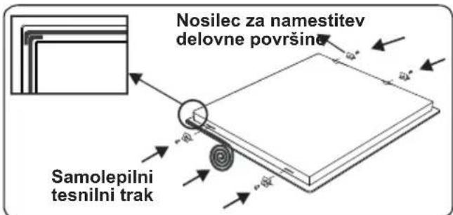 Nosilec za namestitev delovne površine Samolepilni tesnilni trak