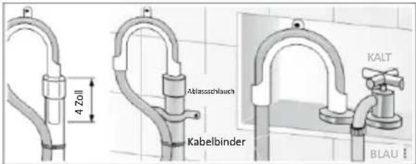 4 Zoll Ablassschlauch Kabelbinder KALT BLAU