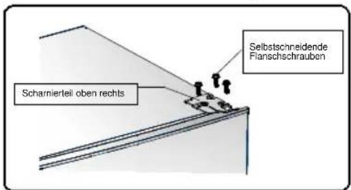 Scharnierteil oben rechts Selbstschneidende Flanschschrauben