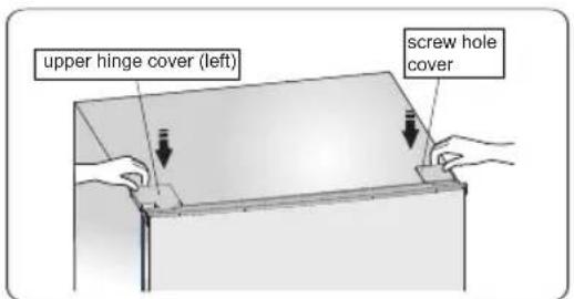 upper hinge cover (left) screw hole cover