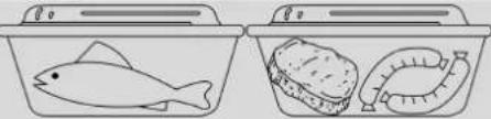 Exquisit KGC231-60-E-050CB - Overview of storage recommendations for refrigerator/freezer compartment - 9