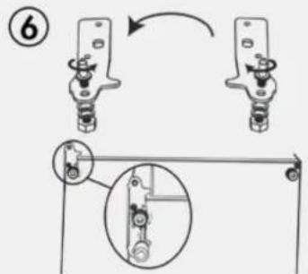 Diagram illustrating a mechanical assembly with labeled parts and a magnified detail view showing internal components.