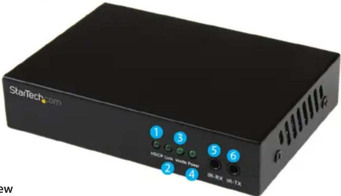 StarTech.com 1 3 5 6 HDCP Link, Wobe Power 2 4 IR-RX IR-TX