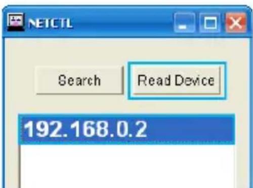 NETCTL Search Read Device 192.168.0.2