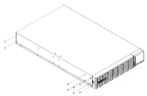 CyberPower OL6KERTHD - Schritt 2: Befestigen Sie die Standfußplatten und die Staubschutzabdeckungen - 1