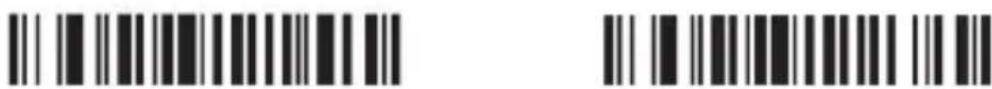 Two sets of barcode symbols: one with vertical lines and one with horizontal bars
