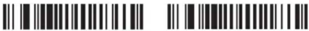 Two vertical barcode patterns: one with black bars on white background, the other with black bars on white background.