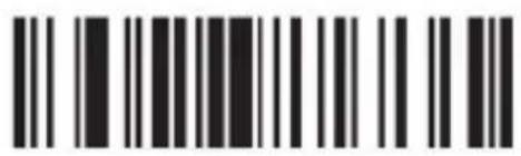 Black and white barcode image with vertical lines and a central dot
