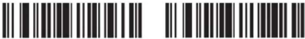 Barcode image with black and white vertical bars on both sides, no visible text or symbols beyond the pattern