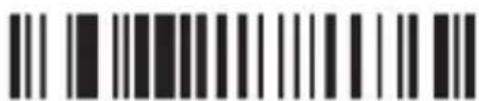 Black and white barcode image with vertical lines and a central dot