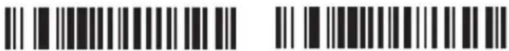 Two identical barcode patterns: one with vertical black bars on white background, the other with solid black bars on white background.