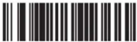Barcode image containing machine-readable data, with vertical black bars for each digit and a small number on the right.