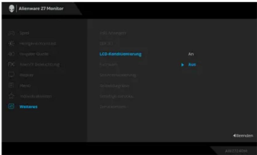 Alienware 27 Monitor Spiel Heiligungskontakt Vimpäbe Quelle Alien-Ex Beteuchtung Display Mend Individualitäten Weiteres info Anhangen BIDUET LCD-Konditionierung Furpreise Servicemarkierung Selbstdignisse Sonstige zumücks. Zurücksetzen An Aus ÄuBeenden AW3724DM