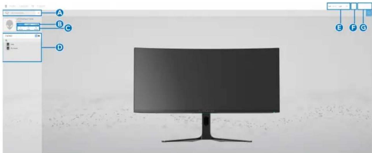 DELL Alienware AW3423DW - Navigation durch das AlienFX Fenster - 1