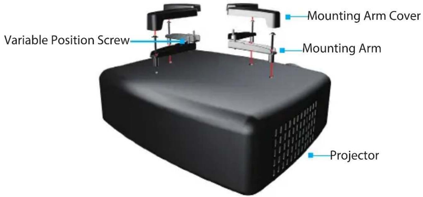 Variable Position Screw Mounting Arm Cover Mounting Arm Projector