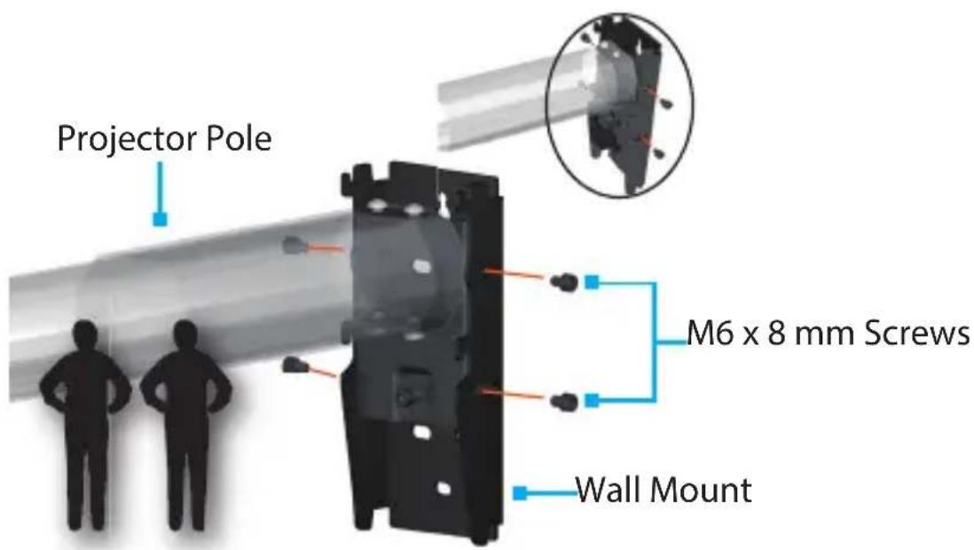 Projector Pole M6 x 8 mm Screws Wall Mount