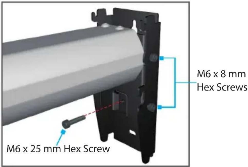 M6 x 25 mm Hex Screw M6 x 8 mm Hex Screws