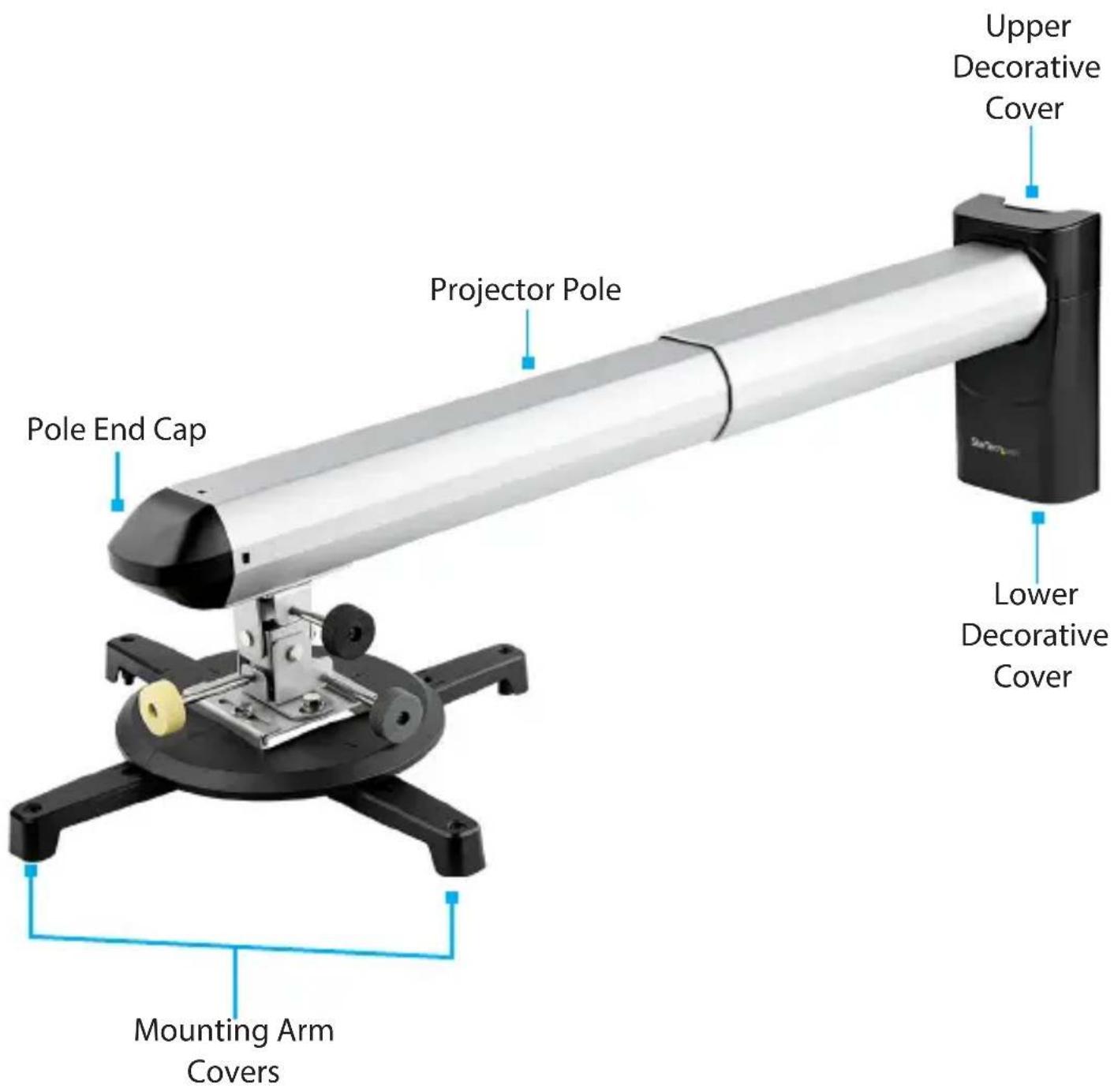 Upper Decorative Cover Projector Pole Lower Decorative Cover Pole End Cap Mounting Arm Covers
