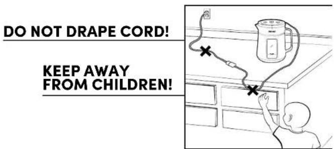 DO NOT DRAPE CORD! KEEP AWAY FROM CHILDREN!