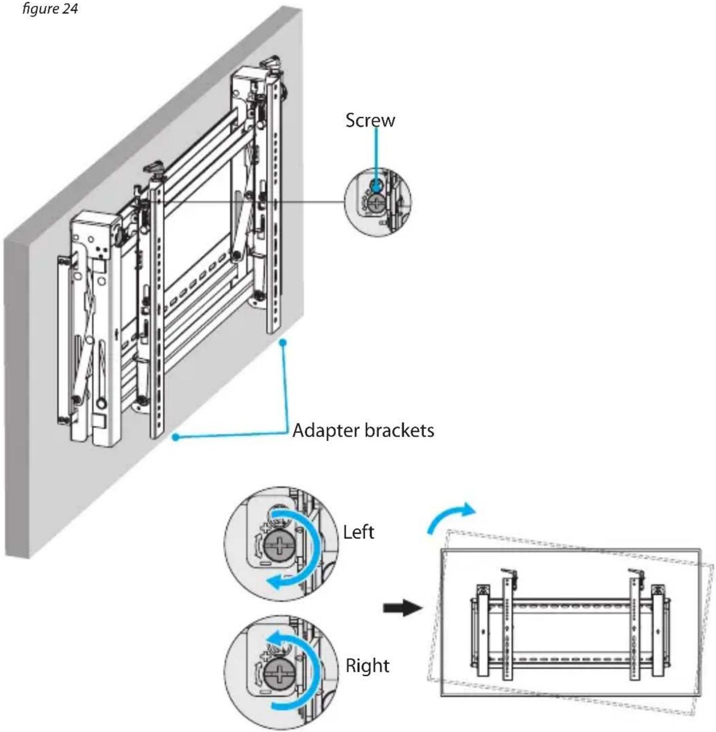 figure 24 Screw Adapter brackets Left Right