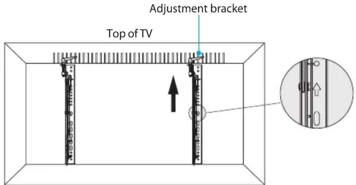 Adjustment bracket Top of TV