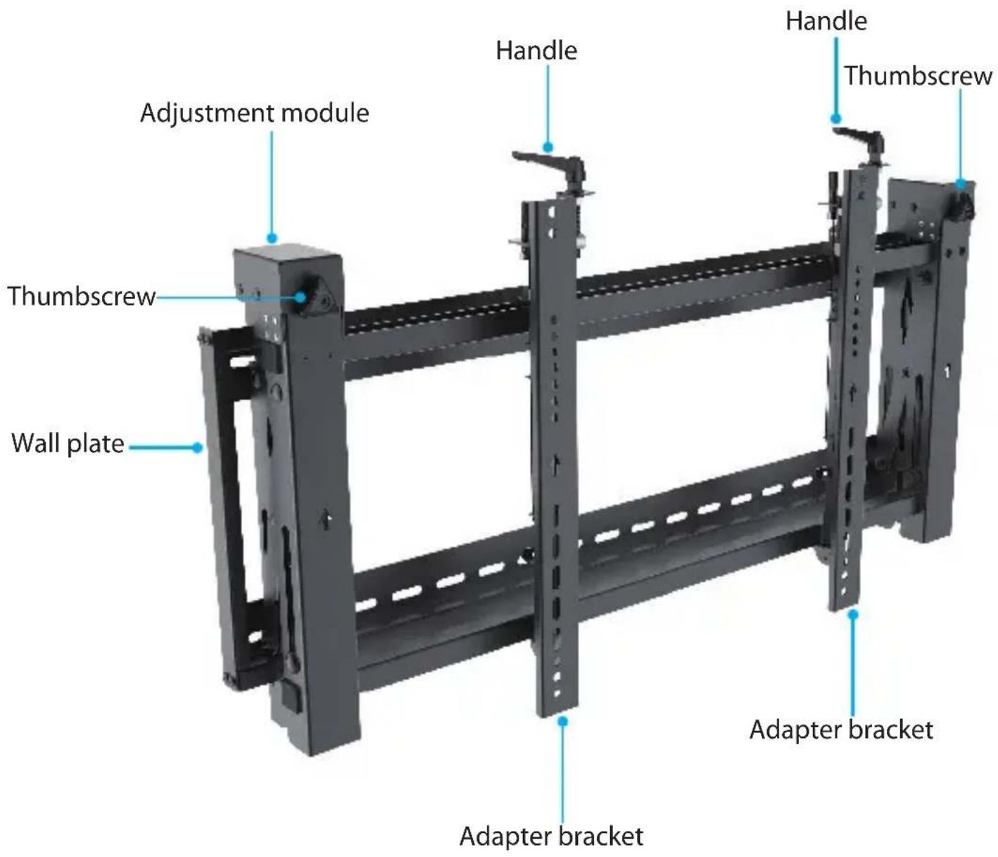 Adjustment module Handle Handle Thumbscrew Thumbscrew Wall plate Adapter bracket Adapter bracket
