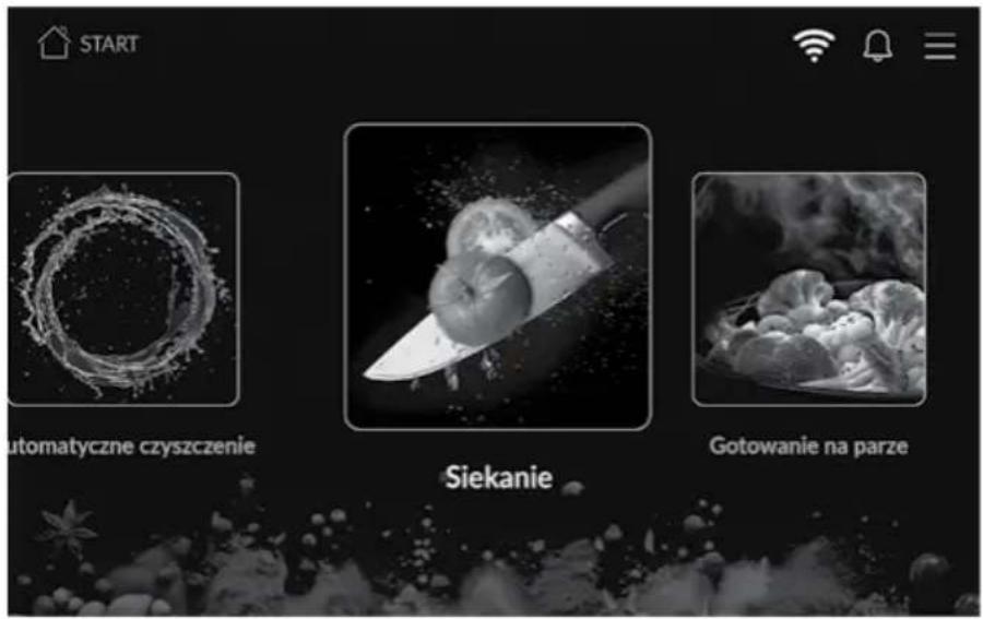 START automatyczne czyszczenie Siekanie Gotowanie na parze