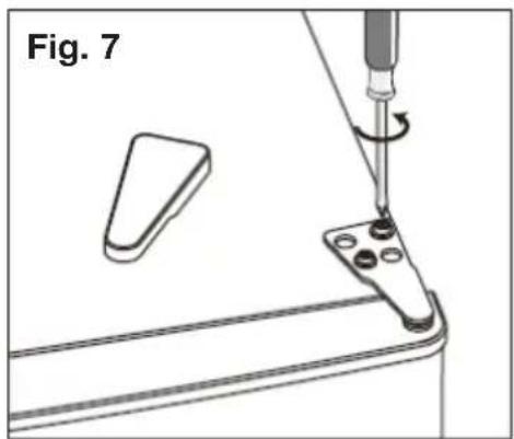 Diagram showing a screwdriver inserted into a component, labeled 'Fig. 7' (no text or symbols on the diagram itself)
