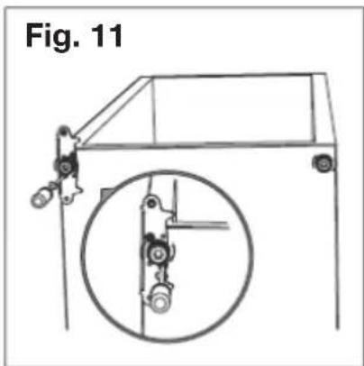 Technical line drawing of a vehicle frame with a circular inset showing mechanical components (no text or symbols)