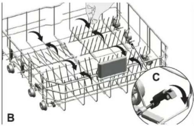 Defy DDW 377 - Collapsible lower basket tines - 2